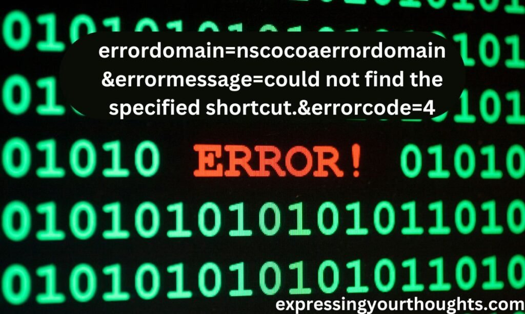 errordomain=nscocoaerrordomain&errormessage=could not find the specified shortcut.&errorcode=4